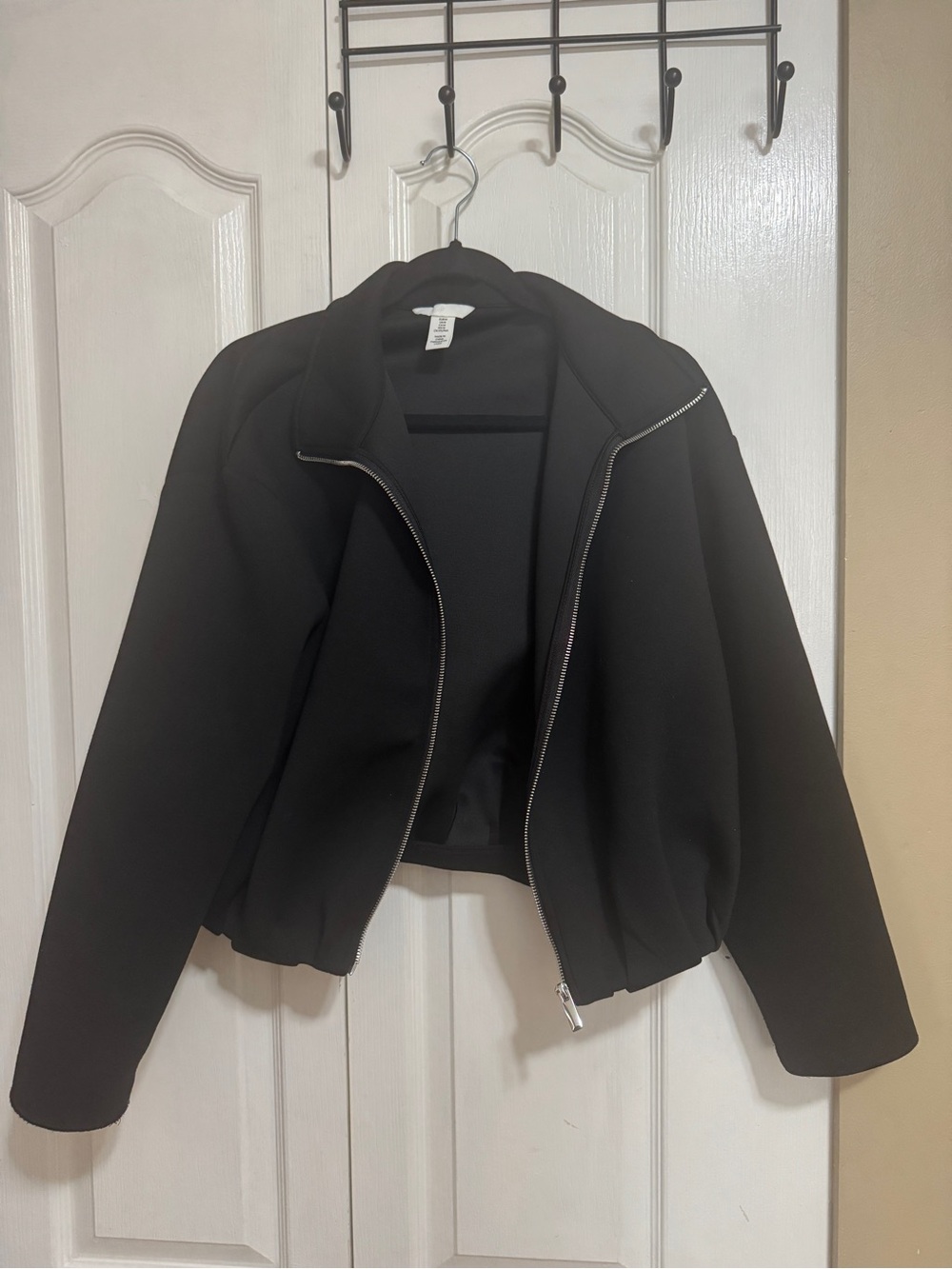 H&M Black Zip-Up Bomber Jacket